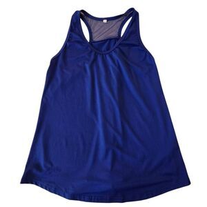 ICTIVE Womens Workout Blue Loose Fit Racerback Mesh Tank Small